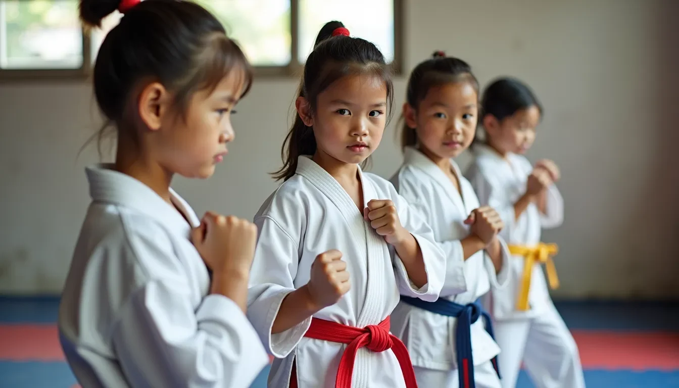 A kids' karate class in Japan